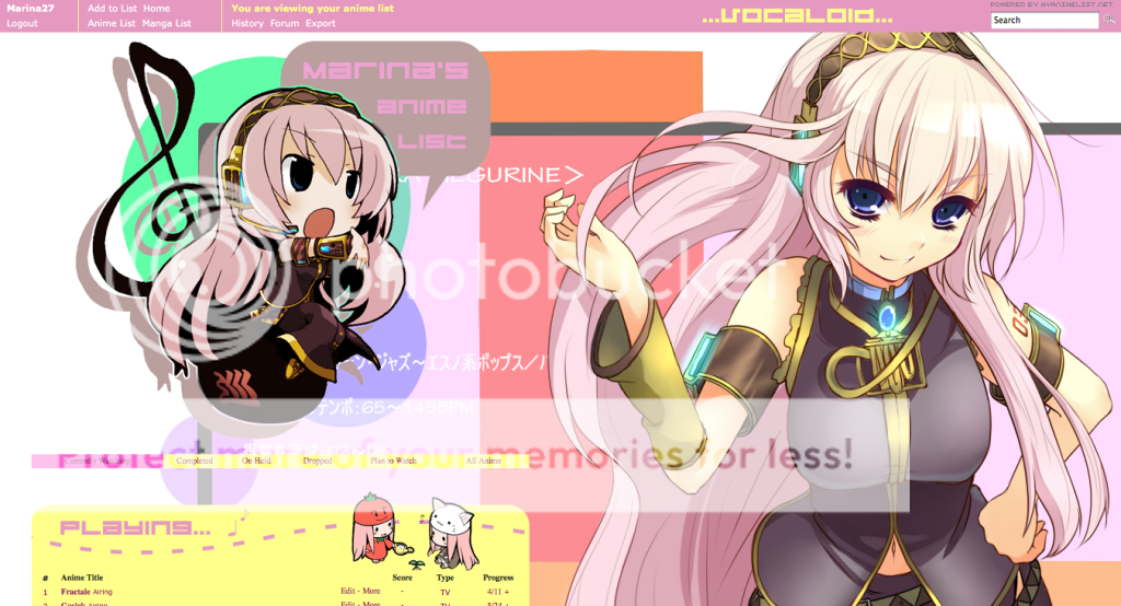 Megurine Luka Anime List