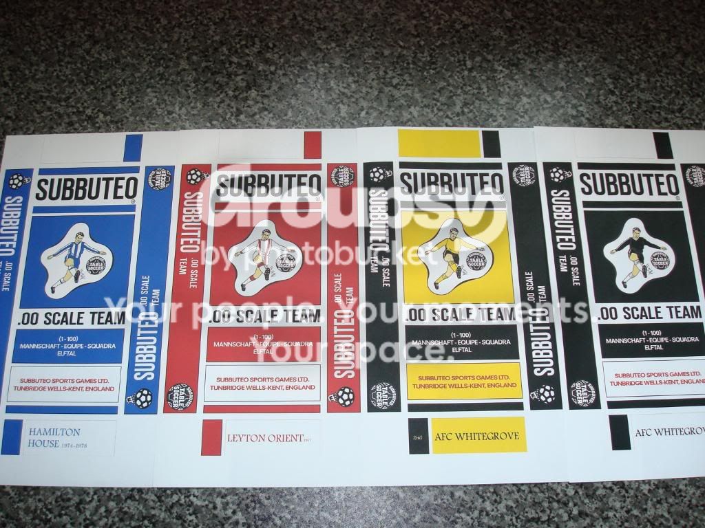 Subbuteo Coloured Numbers Subbuteo Coloured Boxes